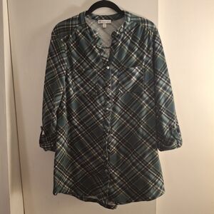 Kate Park Plaid Button-Up Women's Top